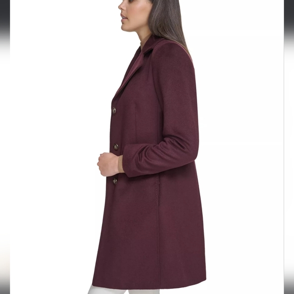 CK CASHMERE Wool Blend Coat NEW Size 8 Red Calvin Klein - Picture 14 of 16